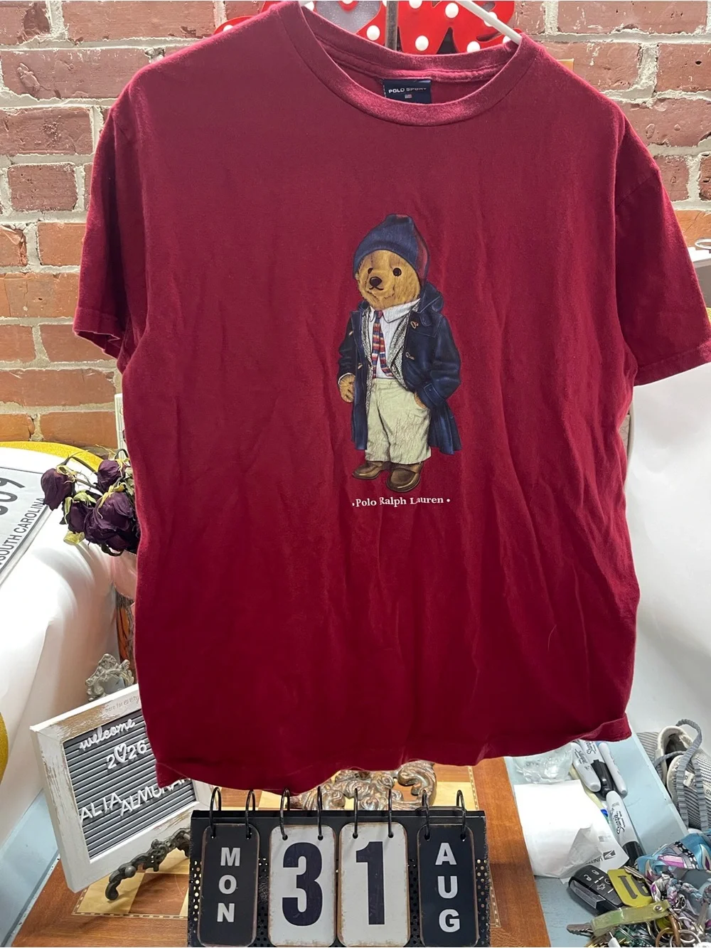 vintage red Polo Sport Ralph Lauren T-shirt featuring a classic graphic